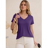 image:imageANRABESS Womens Tops Short Sleeve Summer T Shirts Basic TeeDark Purple