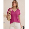 image:imageANRABESS Womens Tops Short Sleeve Summer T Shirts Basic TeeHot Pink
