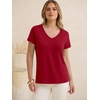 image:imageANRABESS Womens Tops Short Sleeve Summer T Shirts Basic TeeRed