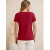 image:imageANRABESS Womens Tops Short Sleeve Summer T Shirts Basic TeeRed