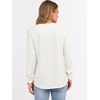 image:imageANRABESS Womens Waffle Knit Henley Top Long Sleeve ShirtsBeige