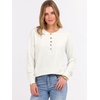 image:imageANRABESS Womens Waffle Knit Henley Top Long Sleeve ShirtsBeige