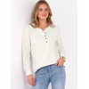 image:imageANRABESS Womens Waffle Knit Henley Top Long Sleeve ShirtsBeige