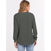 image:imageANRABESS Womens Waffle Knit Henley Top Long Sleeve ShirtsDeep Army Green