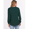 image:imageANRABESS Womens Waffle Knit Henley Top Long Sleeve ShirtsDeep Green