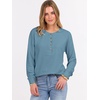 image:imageANRABESS Womens Waffle Knit Henley Top Long Sleeve ShirtsDusty Blue