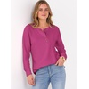 image:imageANRABESS Womens Waffle Knit Henley Top Long Sleeve ShirtsHot Pink