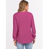 image:imageANRABESS Womens Waffle Knit Henley Top Long Sleeve ShirtsHot Pink