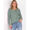 image:imageANRABESS Womens Waffle Knit Henley Top Long Sleeve ShirtsLight Green