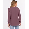 image:imageANRABESS Womens Waffle Knit Henley Top Long Sleeve ShirtsMauve
