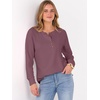 image:imageANRABESS Womens Waffle Knit Henley Top Long Sleeve ShirtsMauve