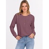 image:imageANRABESS Womens Waffle Knit Henley Top Long Sleeve ShirtsMauve