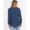 image:imageANRABESS Womens Waffle Knit Henley Top Long Sleeve ShirtsNavy Blue