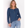 image:imageANRABESS Womens Waffle Knit Henley Top Long Sleeve ShirtsNavy Blue