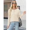image:imageANRABESS Womens Waffle Knit Henley Top Long Sleeve ShirtsParchment