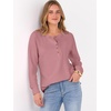 image:imageANRABESS Womens Waffle Knit Henley Top Long Sleeve ShirtsPink