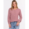image:imageANRABESS Womens Waffle Knit Henley Top Long Sleeve ShirtsPink