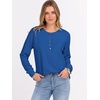 image:imageANRABESS Womens Waffle Knit Henley Top Long Sleeve ShirtsRoyal Blue