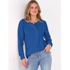 image:imageANRABESS Womens Waffle Knit Henley Top Long Sleeve ShirtsRoyal Blue