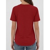 image:imageANRABESS Womens Waffle Knit Henley Top Short Sleeve ShirtsBright Red