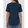 image:imageANRABESS Womens Waffle Knit Henley Top Short Sleeve ShirtsNavy Blue
