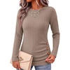 image:imageANRABESS Long Sleeve Shirts For Women Ribbed Fall Tunic TopTan