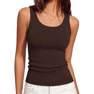 image:imageANRABESS Summer Sleeveless Sweaters for Women Fitted Tank TopsChocolate Brown