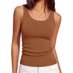 image:imageANRABESS Summer Sleeveless Sweaters for Women Fitted Tank TopsDark Caramel