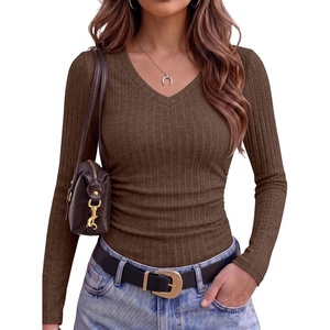 image:imageANRABESS Women Long Sleeve Ribbed Fitted Sweaters TopBrown