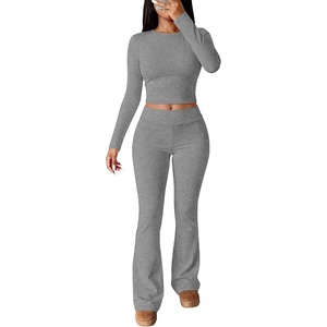 image:imageANRABESS Womens Fleece Lined 2 Piece Matching Lounge SetGrey