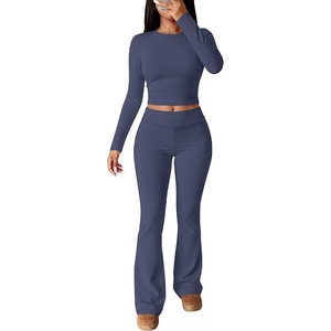 image:imageANRABESS Womens Fleece Lined 2 Piece Matching Lounge SetNavy Blue