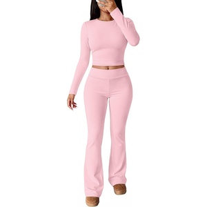 image:imageANRABESS Womens Fleece Lined 2 Piece Matching Lounge SetPink