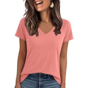 image:imageANRABESS Womens Tops Short Sleeve Summer T Shirts Basic TeeCoral