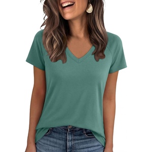 image:imageANRABESS Womens Tops Short Sleeve Summer T Shirts Basic TeeGray Green