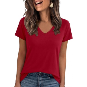 image:imageANRABESS Womens Tops Short Sleeve Summer T Shirts Basic TeeRed