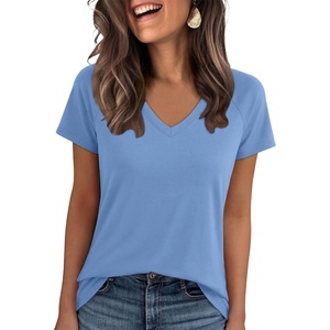 image:imageANRABESS Womens Tops Short Sleeve Summer T Shirts Basic TeeSky Blue