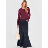 image:imageANRABESS Long Sleeve Shirts for Women Crewneck Basic Tee Striped Tops 2026 Fall Casual Loose Fit T Shirts Fashion OutfitsBurgundy