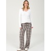 image:imageANRABESS Pajamas for Women Long Sleeve 2 Piece Lounge SetsWhite Brown Plaid
