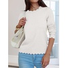 image:imageANRABESS Sweaters for Women Fall Loose Fit LightweightWhite