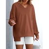 image:imageANRABESS Sweatshirt for Women VNeck Oversized Fall OutfitsCaramel Brown
