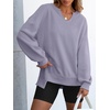 image:imageANRABESS Sweatshirt for Women VNeck Oversized Fall OutfitsLight Purple