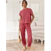 image:imageANRABESS Two Piece Sets for Women Lounge Airport OutfitsHot Pink