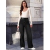 image:imageANRABESS Wide Leg Jeans for Women Fall Mid Waisted Stretchy Denim PantsBlack