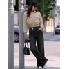 image:imageANRABESS Wide Leg Jeans for Women Fall Mid Waisted Stretchy Denim PantsBlack