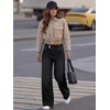 image:imageANRABESS Wide Leg Jeans for Women Fall Mid Waisted Stretchy Denim PantsBlack