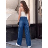image:imageANRABESS Wide Leg Jeans for Women Fall Mid Waisted Stretchy Denim PantsDeep Blue
