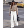 image:imageANRABESS Wide Leg Jeans for Women Fall Mid Waisted Stretchy Denim PantsWhite