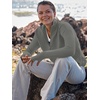 image:imageANRABESS Women Long Sleeve Quarter Zip Pullover Fall SweaterArmy Green