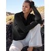 image:imageANRABESS Women Long Sleeve Quarter Zip Pullover Fall SweaterBlack