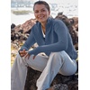 image:imageANRABESS Women Long Sleeve Quarter Zip Pullover Fall SweaterBlue
